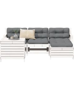 vidaXL vidaXL 5-cz. zestaw mebli ogrodowych, biały, lite drewno sosnowe Dārza mēbeļu komplekti