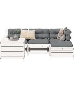 vidaXL vidaXL 5-cz. zestaw mebli ogrodowych, biały, lite drewno sosnowe Dārza mēbeļu komplekti