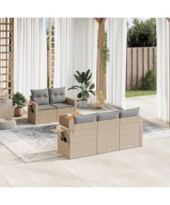 vidaXL 6-częściowy zestaw mebli ogrodowych z poduszkami, mieszany beż Dārza mēbeļu komplekti