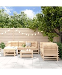 vidaXL 7-częściowy zestaw mebli ogrodowych, lite drewno sosnowe Dārza mēbeļu komplekti