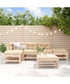 vidaXL 6-częściowy zestaw mebli wypoczynkowych do ogrodu, drewno sosnowe Dārza mēbeļu komplekti