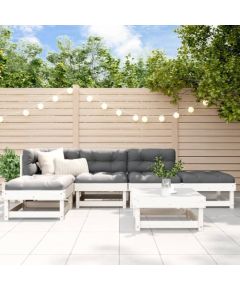 vidaXL vidaXL 6-cz. zestaw mebli barowych do ogrodu, biały, drewno sosnowe Dārza mēbeļu komplekti