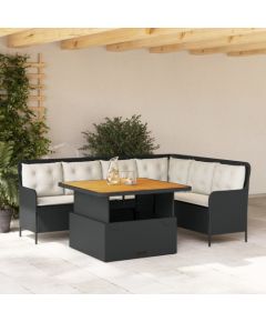 vidaXL vidaXL 2-cz. zestaw wypoczynkowy do ogrodu, poduszki, czarny rattan PE Dārza mēbeļu komplekti