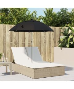 vidaXL vidaXL Podwójna leżanka z poduszkami i parasolem, beżowa, polirattan Шезлонги и пляжные стулья