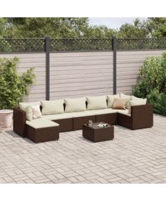 vidaXL vidaXL 8-cz. zestaw wypoczynkowy do ogrodu, z poduszkami, rattan PE Dārza mēbeļu komplekti