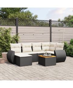 vidaXL 7-częściowy zestaw wypoczynkowy do ogrodu, z poduszkami, czarny Dārza mēbeļu komplekti