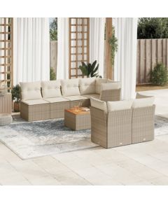 vidaXL 6-częsciowy zestaw mebli ogrodowych z poduszkami, beżowy, polirattan Dārza mēbeļu komplekti