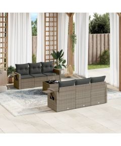 vidaXL 7-częściowy zestaw wypoczynkowy do ogrodu, z poduszkami, szary Dārza mēbeļu komplekti