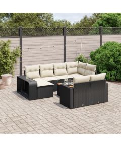 vidaXL 11-częściowy zestaw wypoczynkowy do ogrodu, poduszki czarny rattan PE Dārza mēbeļu komplekti