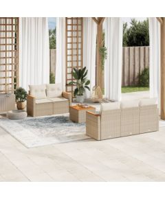 vidaXL 6-częsciowy zestaw mebli ogrodowych z poduszkami, beżowy, polirattan Dārza mēbeļu komplekti