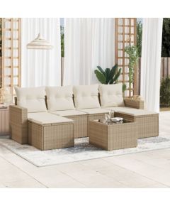 vidaXL 7-częściowy zestaw wypoczynkowy do ogrodu, z poduszkami, beżowy Dārza mēbeļu komplekti