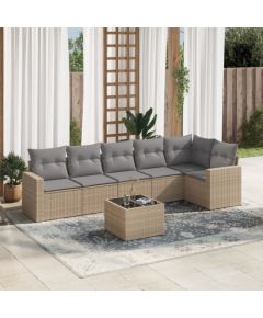 vidaXL 7-częściowy zestaw wypoczynkowy do ogrodu, z poduszkami, beżowy Dārza mēbeļu komplekti