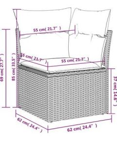 vidaXL 4-częściowy zestaw mebli ogrodowych z poduszkami, beżowy, polirattan Dārza mēbeļu komplekti