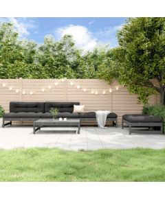 vidaXL 5-częściowy zestaw mebli ogrodowych, szary, lite drewno sosnowe Dārza mēbeļu komplekti