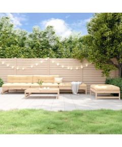 vidaXL 5-częściowy zestaw mebli ogrodowych, lite drewno sosnowe Dārza mēbeļu komplekti