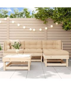 vidaXL 5-częściowy zestaw mebli ogrodowych, lite drewno sosnowe Dārza mēbeļu komplekti