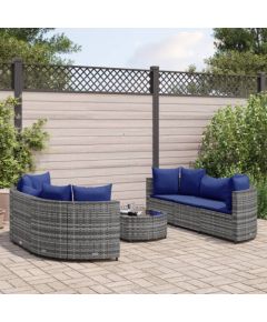 vidaXL 7-cz. zestaw wypoczynkowy do ogrodu, z poduszkami, szary Dārza mēbeļu komplekti