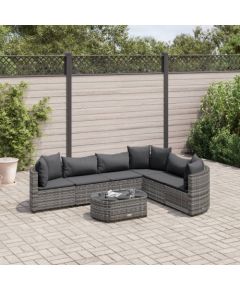 vidaXL 7-cz. zestaw wypoczynkowy do ogrodu, z poduszkami, szary Dārza mēbeļu komplekti