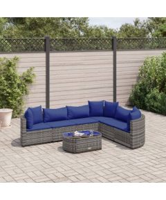 vidaXL 7-cz. zestaw wypoczynkowy do ogrodu, z poduszkami, szary Dārza mēbeļu komplekti