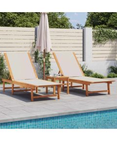 vidaXL Leżaki, 2 szt., szare, lite drewno akacjowe i textilene Шезлонги и пляжные стулья