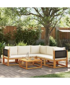 vidaXL 6-cz. zestaw wypoczynkowy do ogrodu, z poduszkami, akacjowy Dārza mēbeļu komplekti