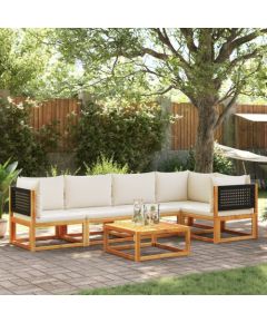 vidaXL 6-cz. zestaw wypoczynkowy do ogrodu, z poduszkami, akacjowy Dārza mēbeļu komplekti