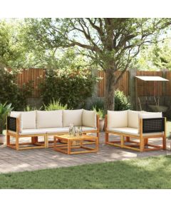 vidaXL 6-cz. zestaw wypoczynkowy do ogrodu, z poduszkami, akacjowy Dārza mēbeļu komplekti