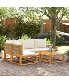 vidaXL 5-cz. zestaw wypoczynkowy do ogrodu, z poduszkami, akacjowy Dārza mēbeļu komplekti