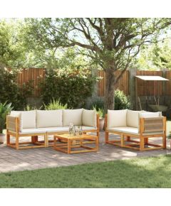 vidaXL 6-cz. zestaw wypoczynkowy do ogrodu, z poduszkami, akacjowy Dārza mēbeļu komplekti