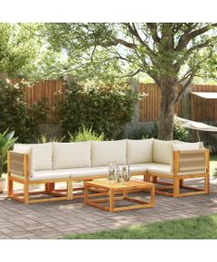 vidaXL 6-cz. zestaw wypoczynkowy do ogrodu, z poduszkami, akacjowy Dārza mēbeļu komplekti