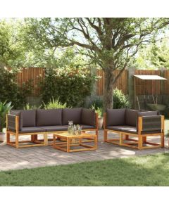 vidaXL 6-cz. zestaw wypoczynkowy do ogrodu, z poduszkami, akacjowy Dārza mēbeļu komplekti