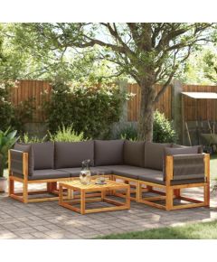 vidaXL 6-cz. zestaw wypoczynkowy do ogrodu, z poduszkami, akacjowy Dārza mēbeļu komplekti
