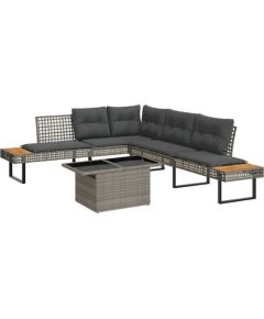 vidaXL 2-cz. zestaw wypoczynkowy do ogrodu, z poduszkami, szary Dārza mēbeļu komplekti