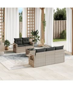 vidaXL 6-cz. zestaw mebli ogrodowych, z poduszkami, jasnoszary Dārza mēbeļu komplekti