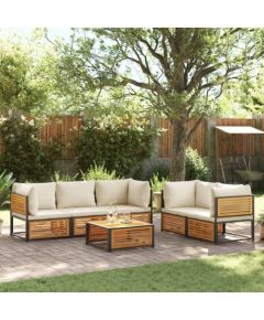 vidaXL 6-cz. zestaw wypoczynkowy do ogrodu, z poduszkami, akacjowy Dārza mēbeļu komplekti