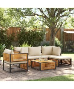 vidaXL 6-cz. zestaw wypoczynkowy do ogrodu, z poduszkami, akacjowy Dārza mēbeļu komplekti