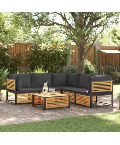 vidaXL 6-cz. zestaw wypoczynkowy do ogrodu, z poduszkami, akacjowy Dārza mēbeļu komplekti