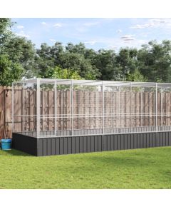 vidaXL Woliera z przedłużeniem, srebrna, 832x207x212 cm, stal Putniem 