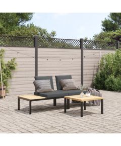 vidaXL vidaXL 3-cz. zestaw mebli do ogrodu, z poduszkami, czarne aluminium Dārza mēbeļu komplekti