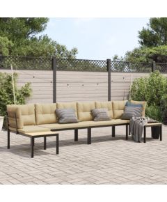 vidaXL vidaXL 4-cz. zestaw mebli do ogrodu z poduszkami, malowana stal Dārza mēbeļu komplekti