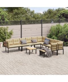 vidaXL vidaXL 7-cz. zestaw mebli do ogrodu z poduszkami, malowana stal Dārza mēbeļu komplekti