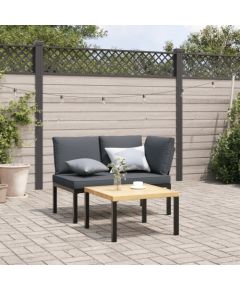 vidaXL vidaXL 2-cz. zestaw mebli do ogrodu, z poduszkami, czarne aluminium Dārza mēbeļu komplekti