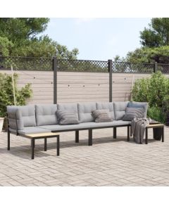 vidaXL vidaXL 4-cz. zestaw mebli do ogrodu z poduszkami, malowana stal Dārza mēbeļu komplekti