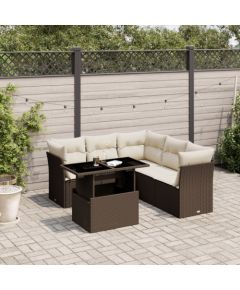 vidaXL vidaXL 6-cz. zestaw wypoczynkowy do ogrodu, z poduszkami, brązowy Dārza mēbeļu komplekti