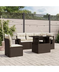 vidaXL vidaXL 6-cz. zestaw wypoczynkowy do ogrodu, z poduszkami, brązowy Dārza mēbeļu komplekti