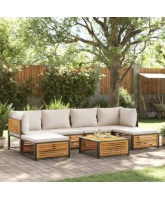 vidaXL vidaXL 7-cz. zestaw wypoczynkowy do ogrodu, z poduszkami, drewniany Dārza mēbeļu komplekti