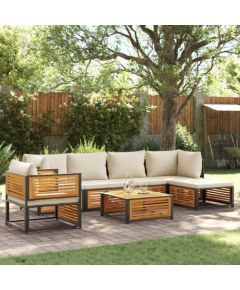 vidaXL vidaXL 7-cz. zestaw wypoczynkowy do ogrodu, z poduszkami, drewniany Dārza mēbeļu komplekti