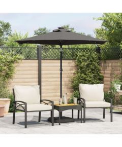 vidaXL vidaXL Parasol ogrodowy LED, stalowy słupek, antracyt, 225x225x212 cm Jaunumi -Dārzam