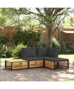 vidaXL vidaXL 4-cz. zestaw wypoczynkowy do ogrodu, poduszki, drewno akacjowe Dārza mēbeļu komplekti