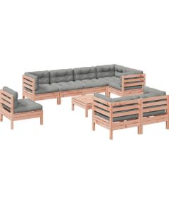 vidaXL 9-częściowy zestaw wypoczynkowy do ogrodu, z poduszkami, daglezja Dārza mēbeļu komplekti